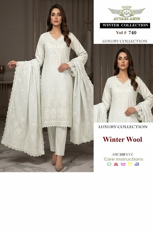 Luxury Winter Wool 3 Piece Suit – Winter Collection Vol #740 | Attari Arts