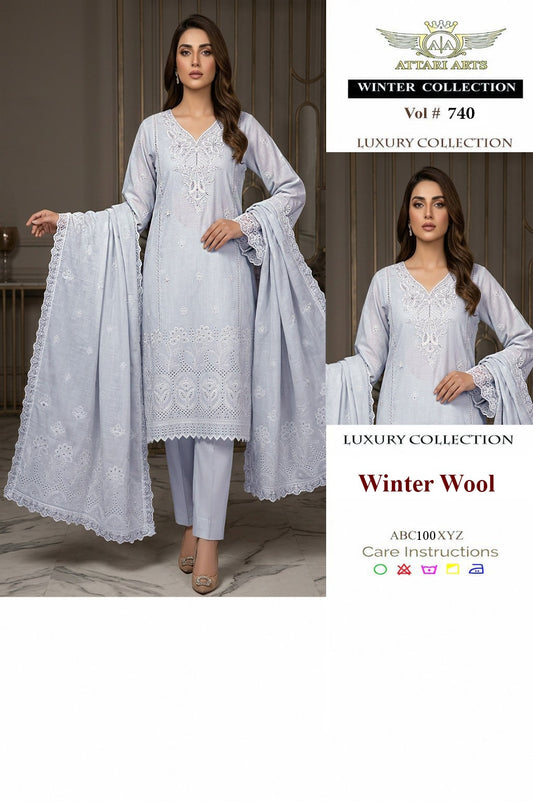 Attari Arts Winter Wool Luxury 3 Piece Suit | Vol #740