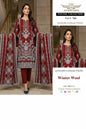 Attari Arts Vol 760 Red Winter Wool Embroidered 3 Piece Suit