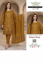 Attari Arts Winter Wool Luxury Embroidered 3 Piece Suit – Mustard