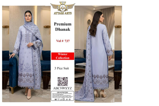 Premium Dhanak 3 Piece Winter Suit | Attari Arts Vol 737